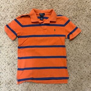 Ralph Lauren Kids Orange and Blue Striped Polo